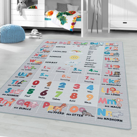 Grand Tapis De Jeu Éducatif Antidérapant 200x150 Cm - ABC, Formes, Saisons Et Contraires Pour Enfants