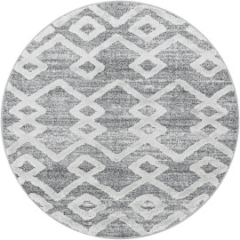 Tapis rond scandinave à courtes mèches Tori