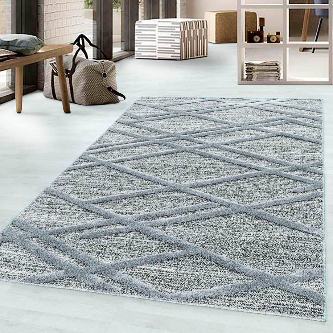 Tapis uni à longues mèches rectangle Swirls Beige 160x230