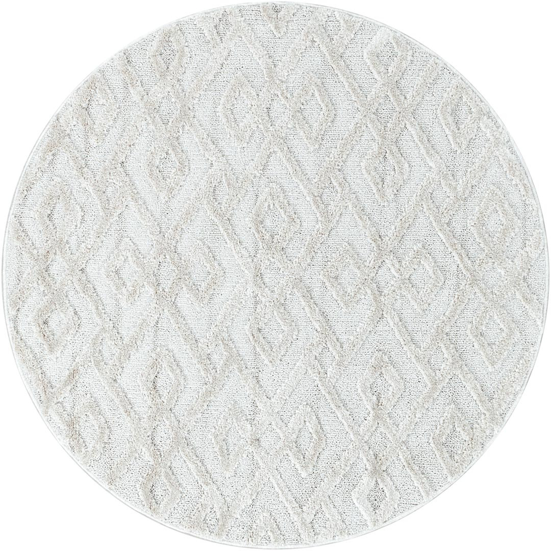 Tapis rond Ø 120 cm JACOB blanc - Tapis salon et chambre BUT