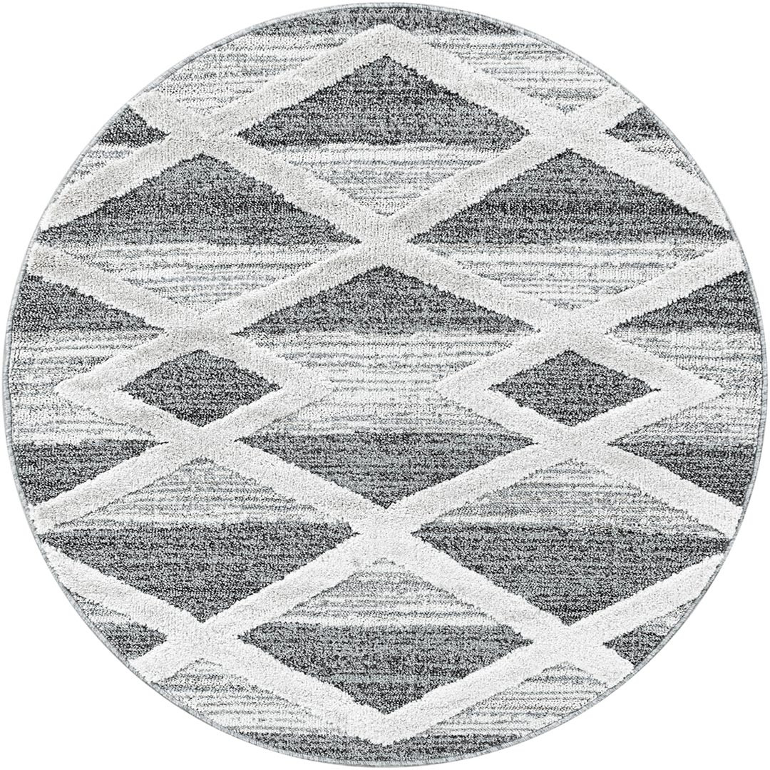 Tapis rond Ø 120 cm JACOB blanc - Tapis salon et chambre BUT