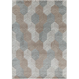 Tapis rectangulaire scandinave à courtes mèches Baie