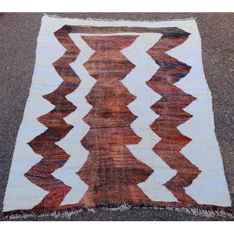 Tapis berbère multicolore kilim en coton et tissus recyclés Gabrielle