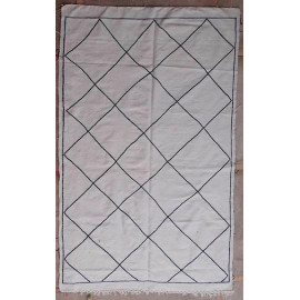 Tapis berbère tissé main en laine blanc Ellie