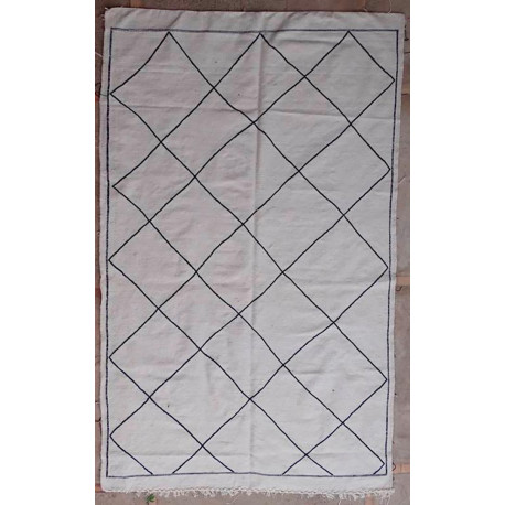Tapis berbère tissé main en laine blanc Ellie