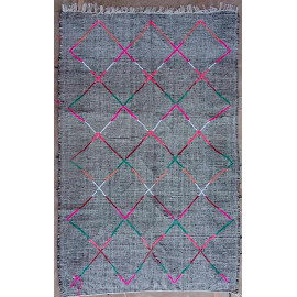 Tapis berbère en laine 230x150 tissé main gris Eleanor