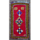 Tapis boucharouite vintage rouge 250x125 noué main Shiva