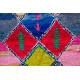Tapis boucharouite vintage multicolore noué main 245x150 Jamal