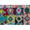 Tapis boucharouite multicolore vintage noué main 245x130 Zohra
