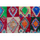 Tapis boucharouite multicolore vintage noué main 245x130 Zohra