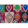 Tapis boucharouite multicolore vintage noué main 245x130 Zohra