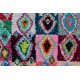 Tapis boucharouite multicolore vintage noué main 245x130 Zohra