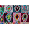 Tapis boucharouite multicolore vintage noué main 245x130 Zohra