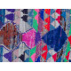 Tapis boucharouite noué main multicolore vintage 190x115 Mara