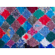 Tapis boucharouite vintage noué main 190x95 Aura