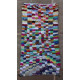 Tapis boucharouite 200x110 vintage noué main multicolore Sakina