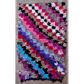 Tapis boucharouite vintage 170x100 noué main Sara