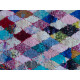 Tapis boucharouite vintage multicolore noué main 210x110 Saturne