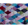 Tapis boucharouite vintage multicolore noué main 210x110 Saturne