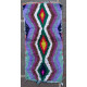 Tapis boucharouite vintage multicolore 150x70 noué main Ramona