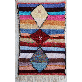 Tapis berbère boucharouite multicolore 235x155 noué main Rosa