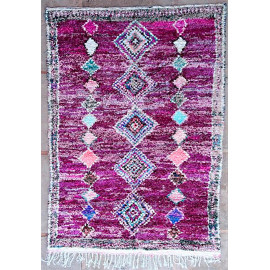 Tapis berbère boucharouite rouge 310x215 noué main Rosanna