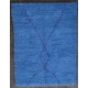 Tapis berbère boucharouite bleu 190x145 noué main Ola