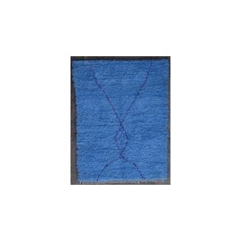 Tapis berbère boucharouite bleu 190x145 noué main Ola