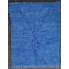 Tapis berbère boucharouite bleu 190x145 noué main Ola