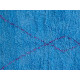 Tapis berbère boucharouite bleu 190x145 noué main Ola