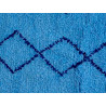 Tapis berbère boucharouite 150x110 noué main bleu Olfa