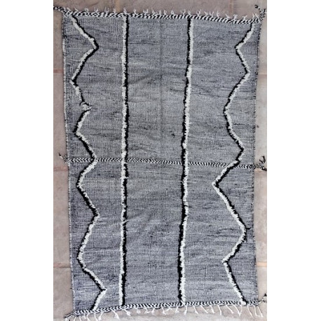 Tapis kilim laine zanafi gris 310x205 tissé main Ophélia