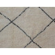 Tapis beni ouarain 100 % laine épaisse blanc Témara