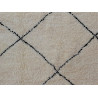 Tapis beni ouarain 100 % laine épaisse blanc Témara