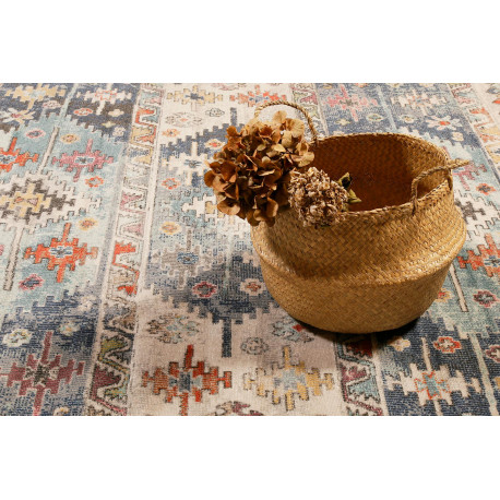 Tapis D'intérieur Et D'extérieur à Motif Ethnique Bleu - 60x180 Cm