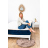 Tapis rond doux uni shaggy effet brillant polyester Oceania