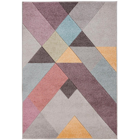 Tapis de salon géométrique multicolore Mika