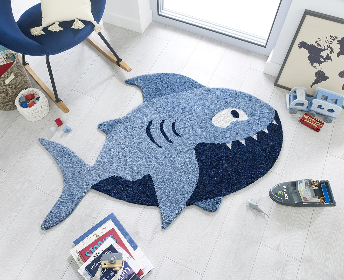 Enfants tapis jeu tapis sous-fifres bleu 90x160 cm Nouveau! 