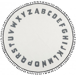 Tapis enfant rond à franges Alphabet