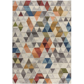 Tapis design graphique en laine multicolore Amari