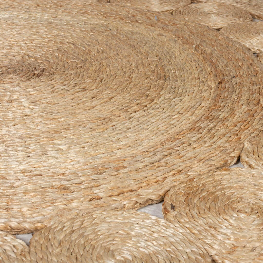 Grand tapis rond naturel