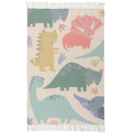 Tapis enfant à franges Walk The Dinosaur