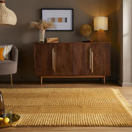 Tapis uni design à courtes mèches Kara