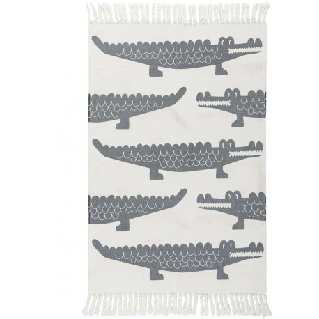 Tapis enfant crocodiles à franges Snap