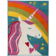 Tapis enfant licorne multicolore Unicorn Rainbow