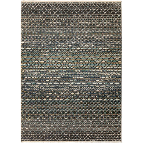 Tapis rectangulaire ethnique à franges Miguel