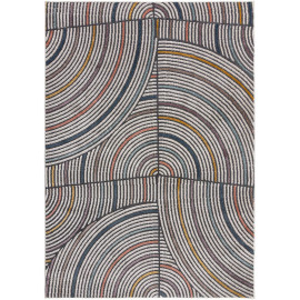 Tapis moderne multicolore courbe pour salon Helix