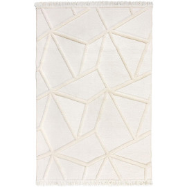 Tapis de salon design graphique à franges Safi
