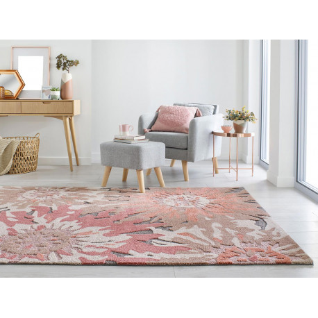 Tapis moderne à courtes mèches Soft Floral