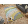 Tapis moderne effet 3D pour salon Woodgrain